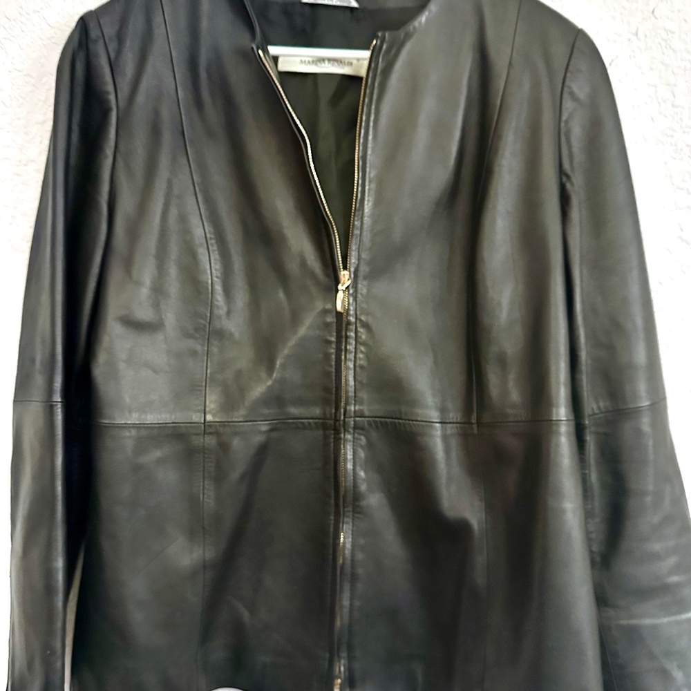 Italian leather woman’s waist length jacket